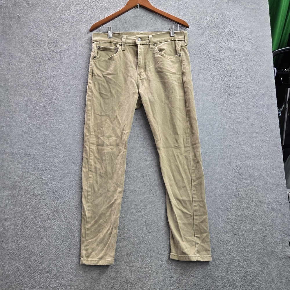 Levi's 510 Men Jeans 32X29 Khaki Denim Skinny Fit 27" Inseam
